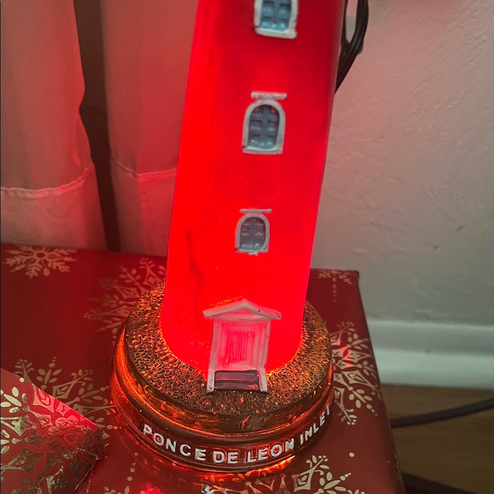 (0371) Red Lighthouse any Holiday Decor..plug in will light up. Over 200 step. - Picture 6 of 12